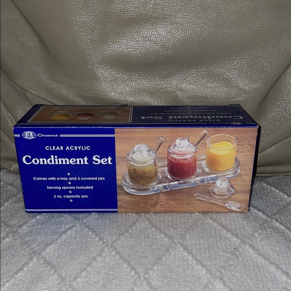 Vintage Chadwick's Clear Acrylic Condiment Set.